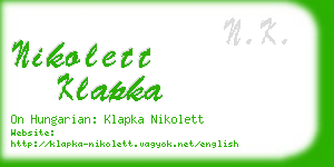 nikolett klapka business card